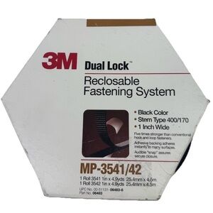 3M Dual Lock Reclosable Fastening System MP-3541 Type 400/170 Black 1" x 4.9 yd